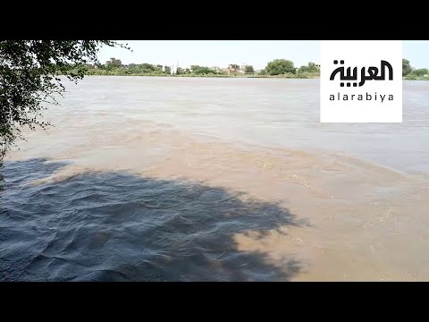 لقطات مُثيرة تظهر ارتفاع منسوب النيل الأزرق في  السودان