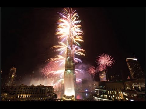 احتفالات دبي برأس السنة من برج خليفة