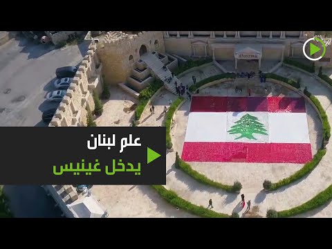 شاهد علم لبنان يدخل موسوعة غينيس